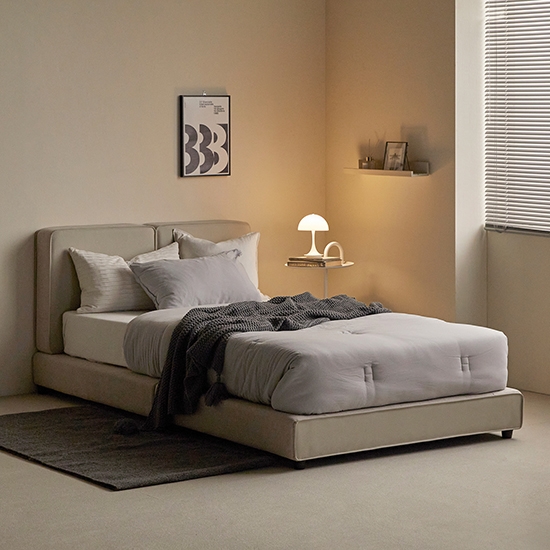 공감의 선유 더블원단 유럽 옥스포드 가죽 패브릭 침대 프레임 (S/SS/Q/K)