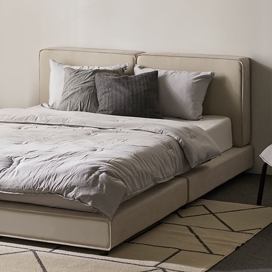 공감의 선유 더블원단 유럽 옥스포드 가죽 패브릭 침대 프레임 (S/SS/Q/K)