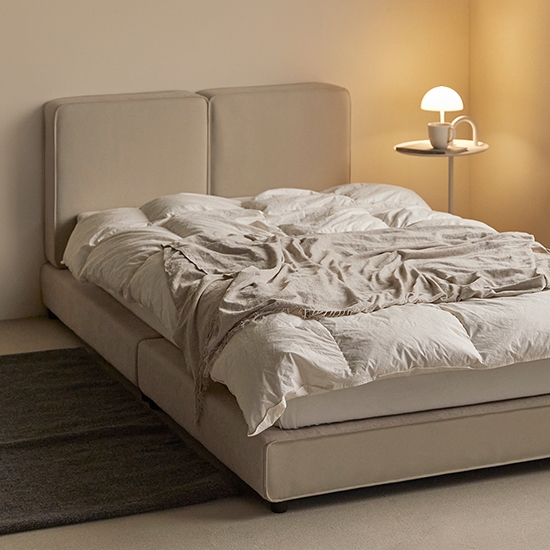 공감의 선유 더블원단 유럽 옥스포드 가죽 패브릭 침대 프레임 (S/SS/Q/K)