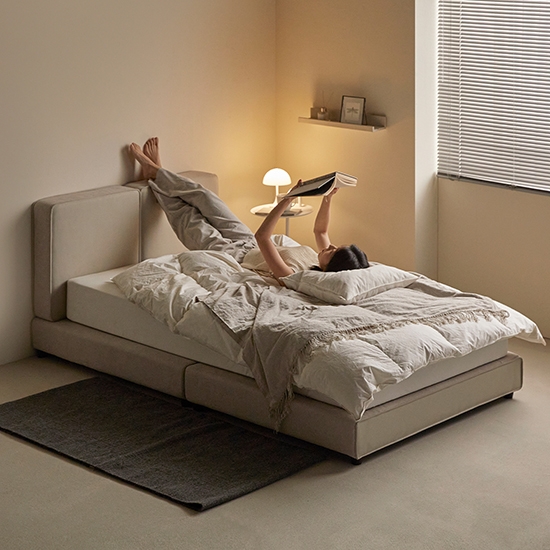 공감의 선유 더블원단 유럽 옥스포드 가죽 패브릭 침대 프레임 (S/SS/Q/K)