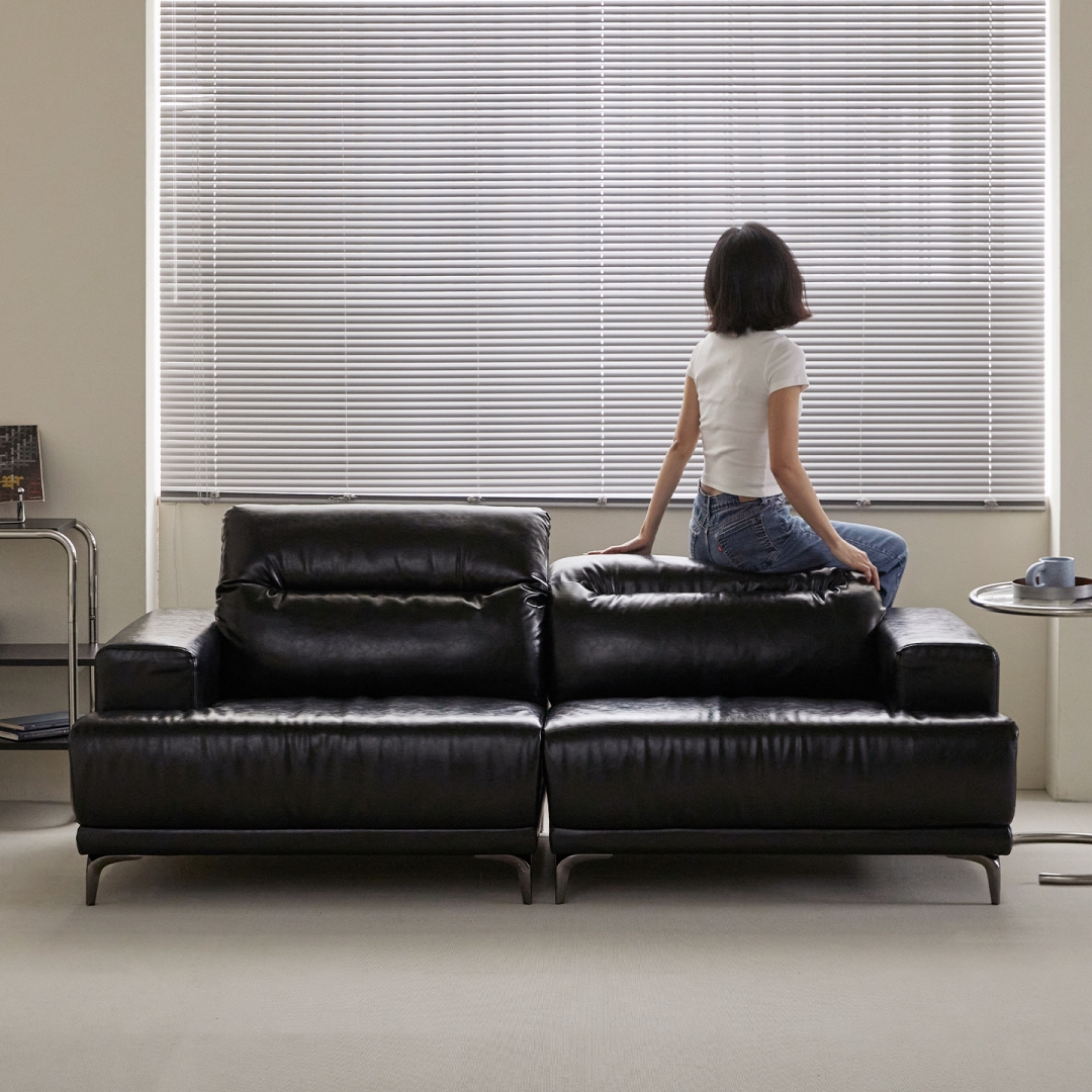 지정일배송/무료설치ㅣ취향의 동백 2060 모듈형 헤드틸팅 가죽 소파 3인