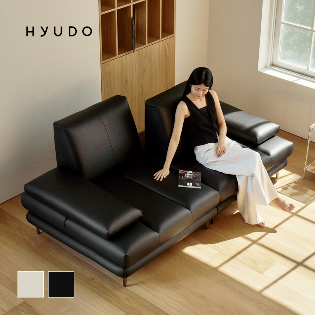 사계의 동백 2100 모듈형 스윙 천연면피 가죽 소파 3인