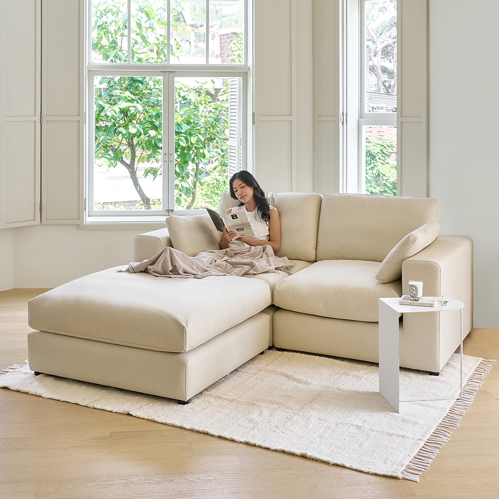 구름의 동백 2080 모듈형 3인용 가죽 소파 (쿠션증정)