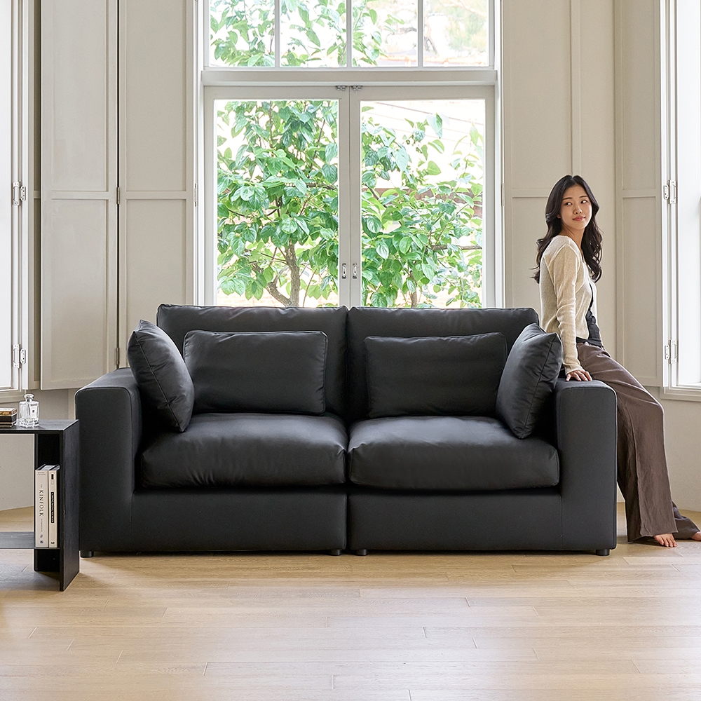 구름의 동백 2080 모듈형 3인용 가죽 소파 (쿠션증정)