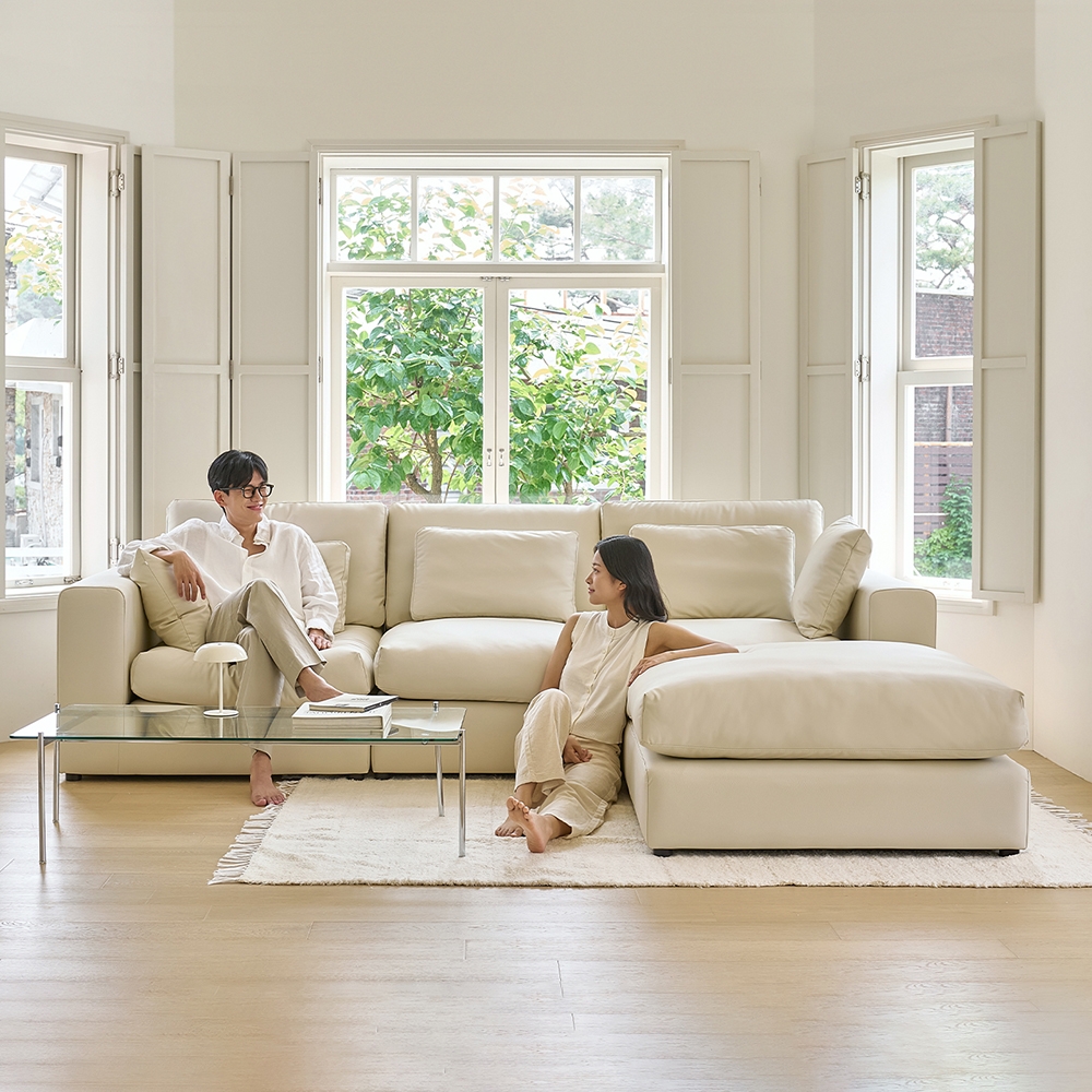 구름의 동백 2900 모듈형 4인용 가죽 소파 (쿠션증정)