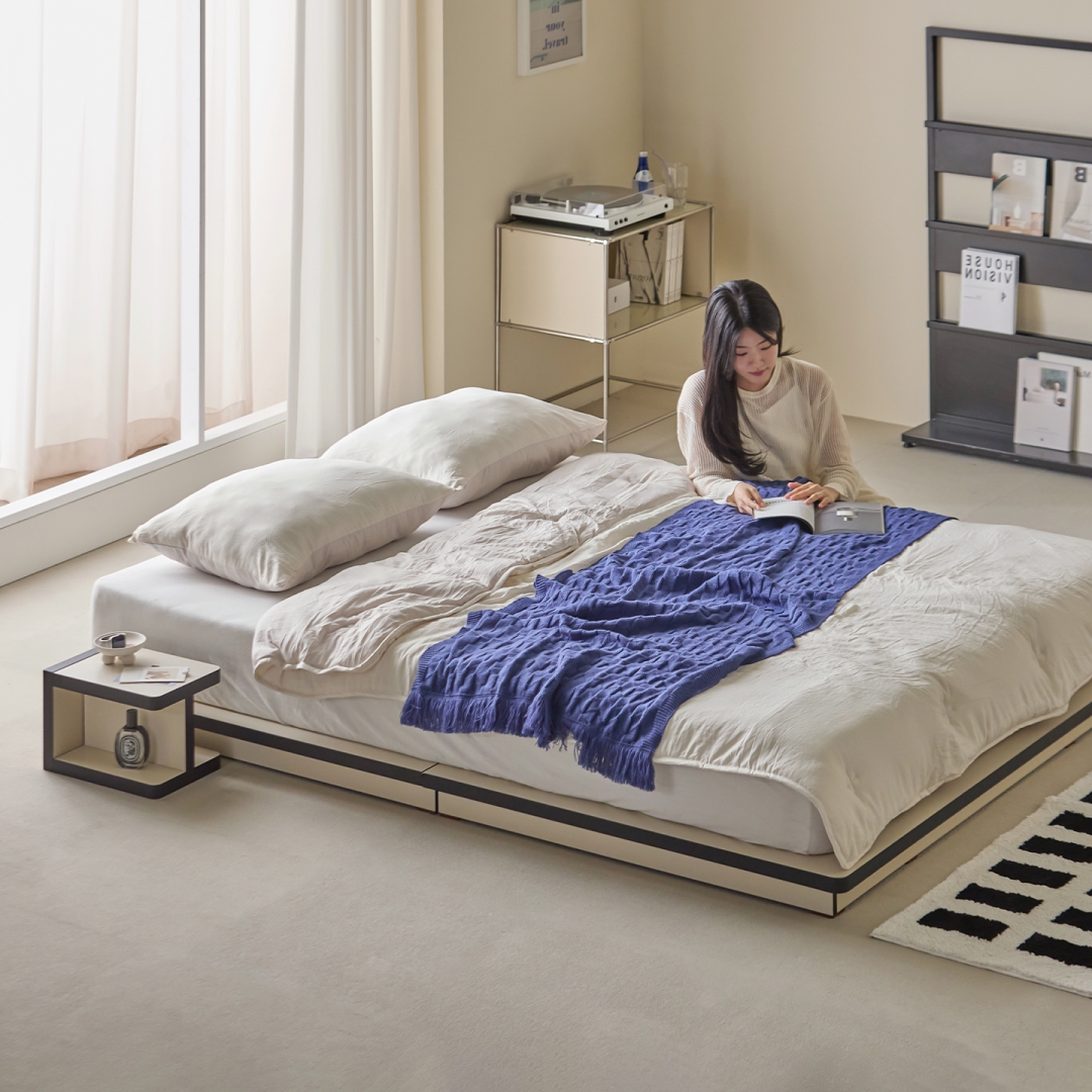 그림의 선유 자작나무 엣지 무헤드 저상형 침대 프레임 S/SS/Q