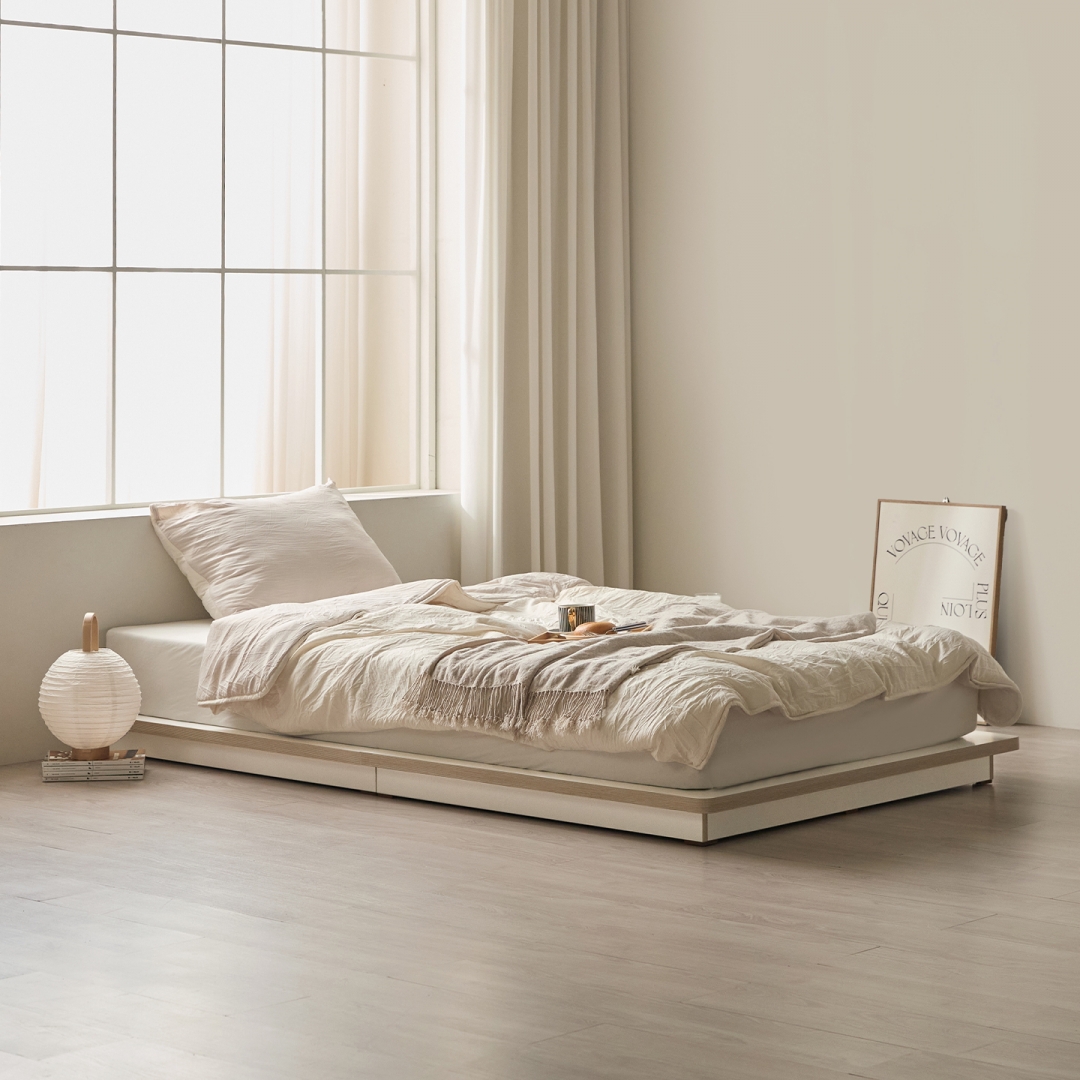 그림의 선유 자작나무 엣지 무헤드 저상형 침대 프레임 S/SS/Q