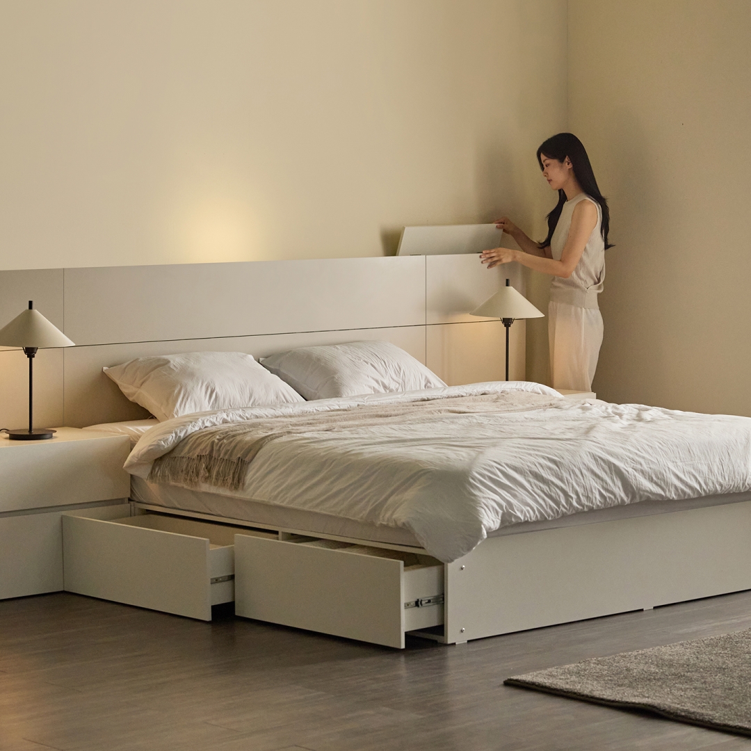 단정한 선유 빅수납 호텔 침대 프레임 SS/Q/LK