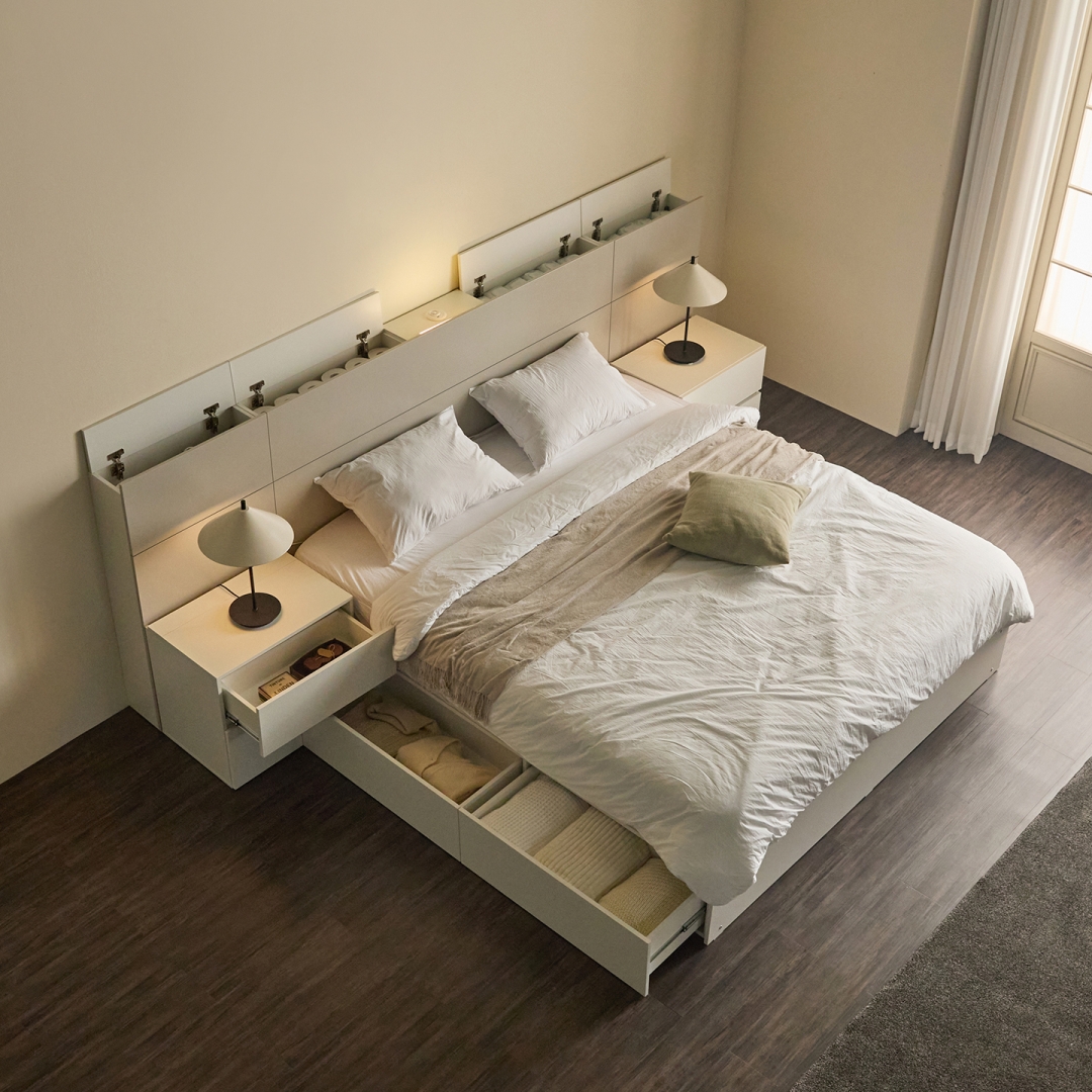 단정한 선유 빅수납 호텔 침대 프레임 SS/Q/LK