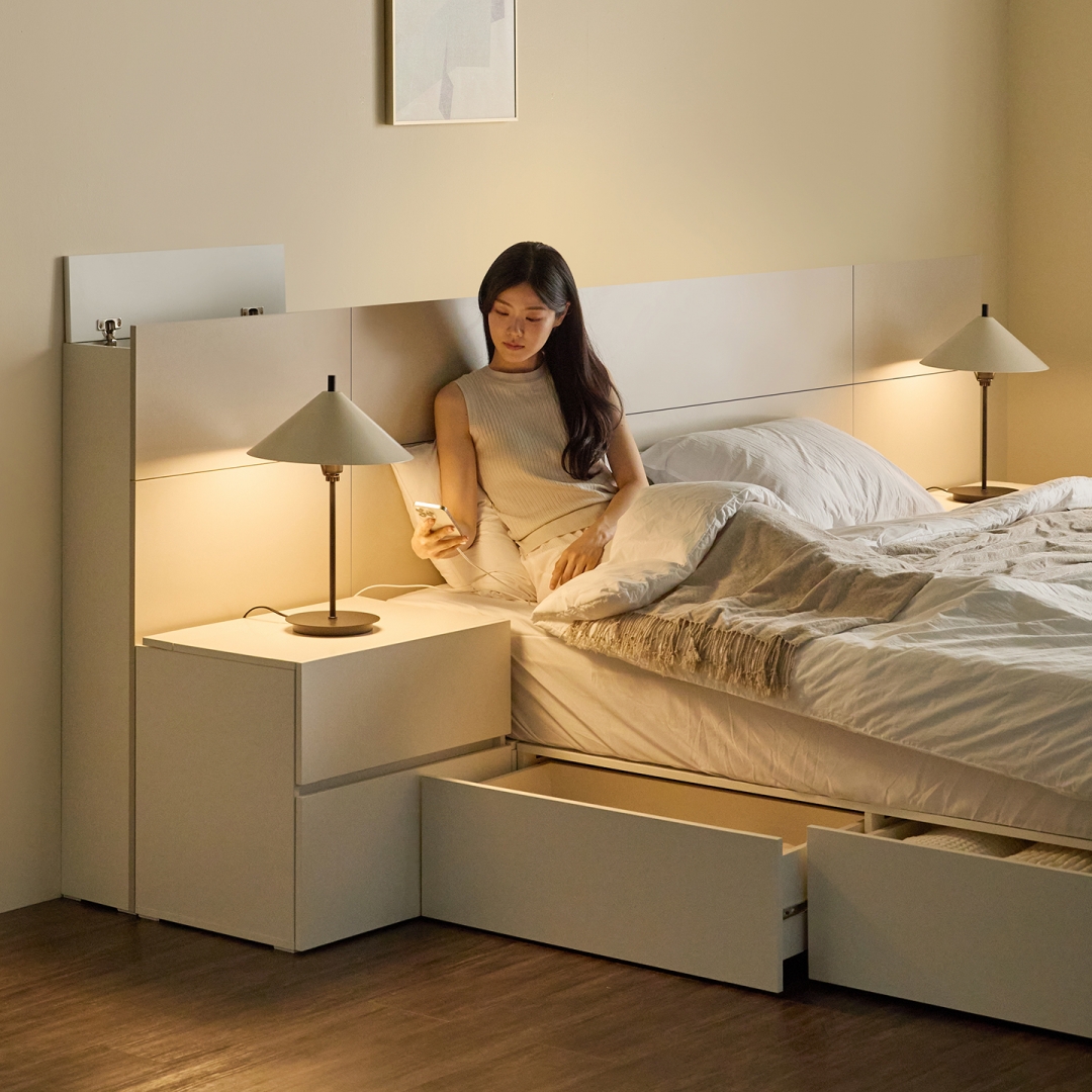 단정한 선유 빅수납 호텔 침대 프레임 SS/Q/LK