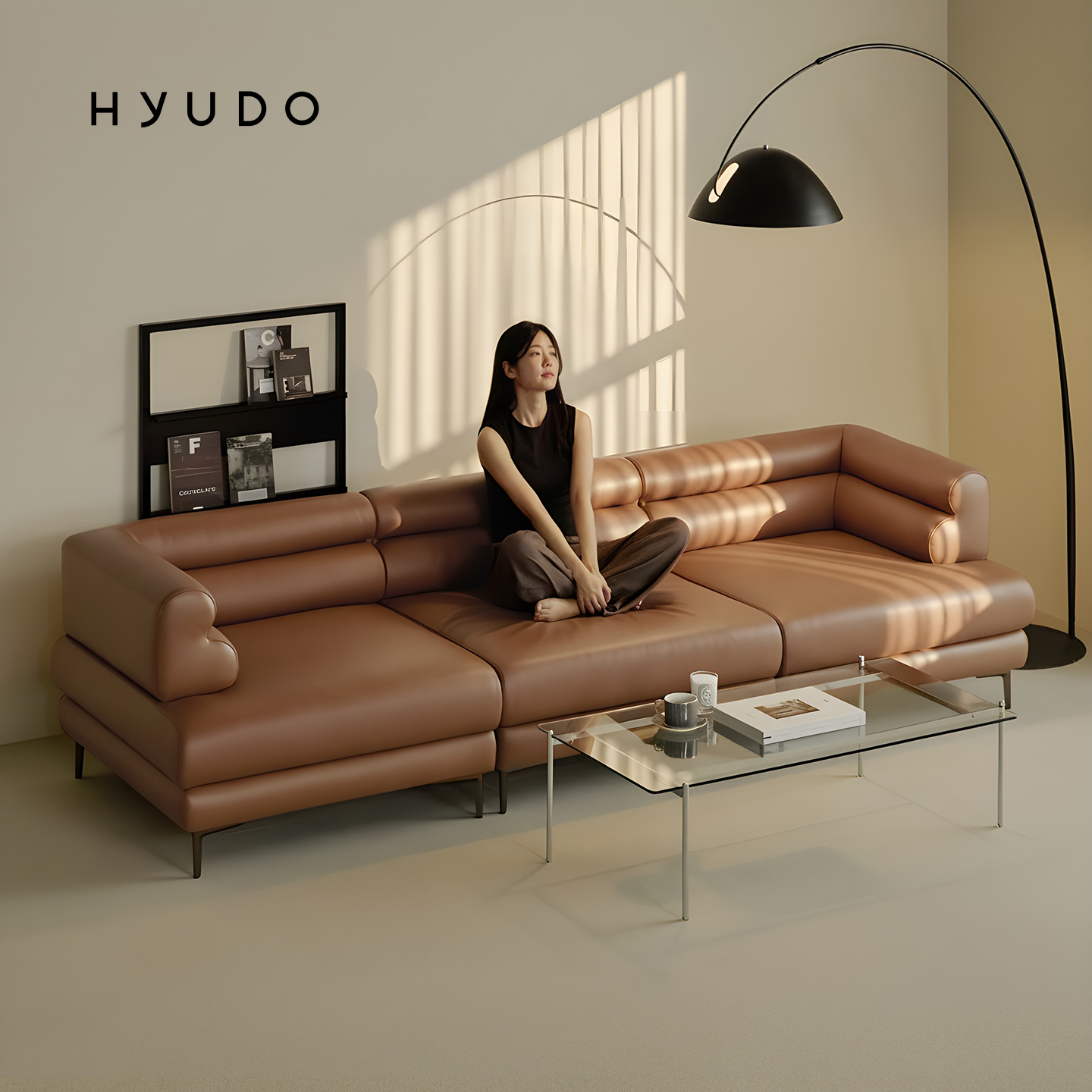 지정일배송ㅣ시간의 동백 2880 모듈형 4인용 천연 면피 가죽 소파 (쿠션증정)