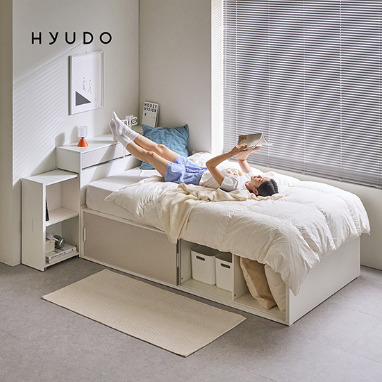 지정일배송/무료설치ㅣJAJA 슬라이딩 빅서랍 수납 헤드 침대 프레임 SS