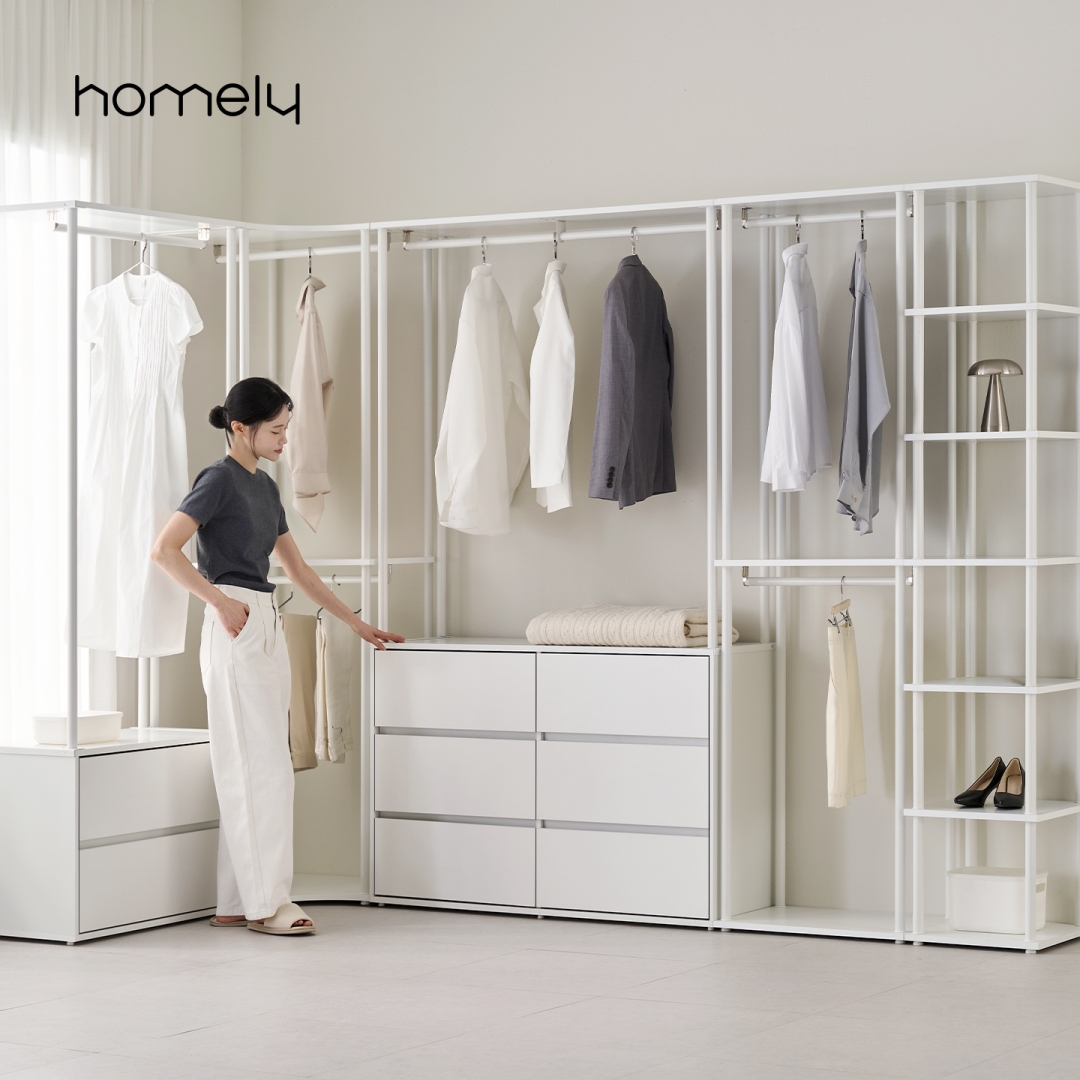셀렉트 철제 시스템 드레스룸 모듈 서랍 행거 옷장세트 1800