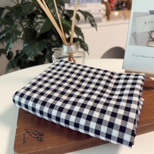 T657 탐나요 면20수 선염 체크 무늬 원단 블랙 화이트 패브릭 대폭 천