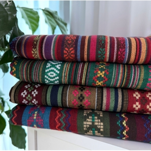 T669 탐나요 빈티지 보헤미안 에스닉 패턴 자카드 패브릭 대폭 선염 천