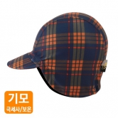 엠씨엔 [WARM CAP-ORANGE CHECK] 방한사이클링캡-오렌지체크 / 헬멧 안에 가볍게 착용하는 방한모자