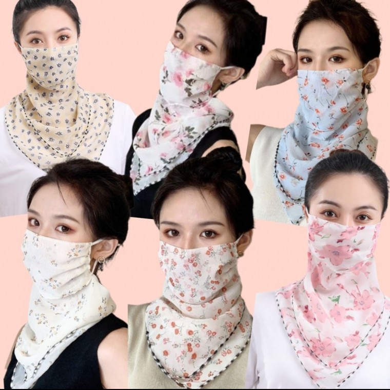 *당일배송*쉬폰 마스크 겸용 스카프 햇빛가리개 자외선차단마스크