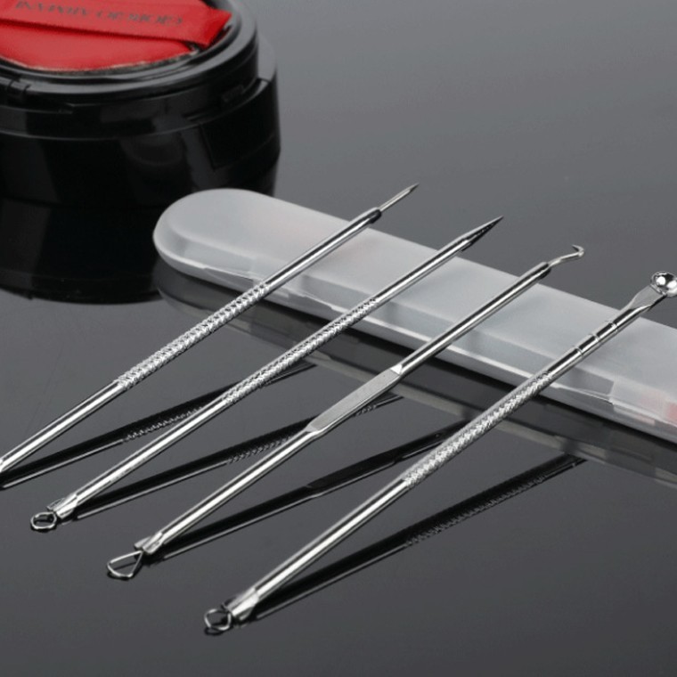 피지 흡입기 압출기 제거 얼굴 코 짜는 도구 4종세트