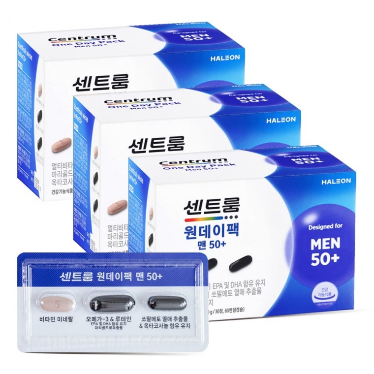 센트룸 원데이팩 맨 50+ 30개입 3박스