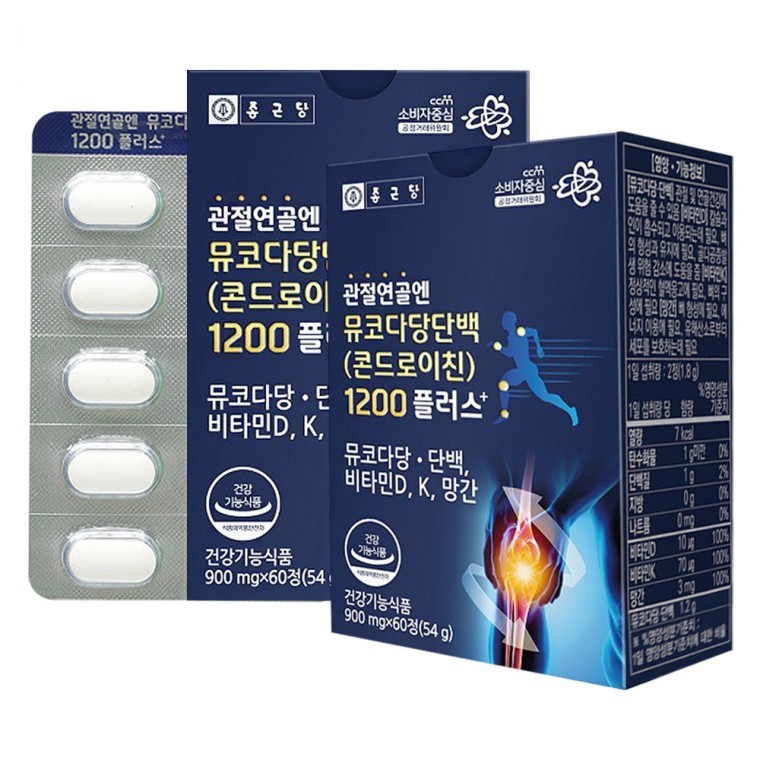 종근당 관절연골엔 뮤코다당단백 콘드로이친 1200mg 2박스