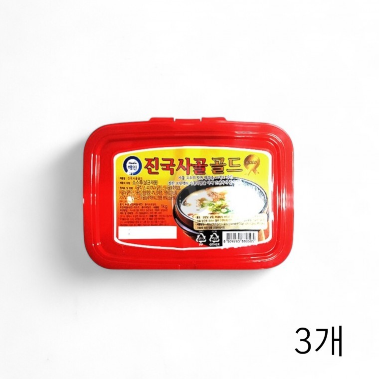 해인 진국사골 골드 1Kg X 3개 사골육수 원액 밑국물 식자재 액상소스 국물용육수 사골원액 국수육수 식당