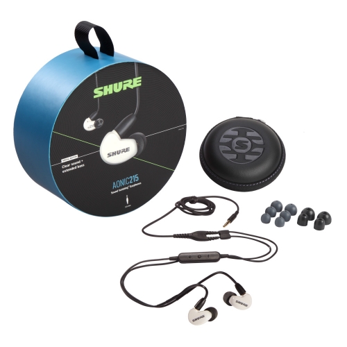 SHURE AONIC215 - UNI (SE215SPE-UNI) 화이트 슈어 아이솔레이팅 이어폰 RMCE-UNI 케이블 포함