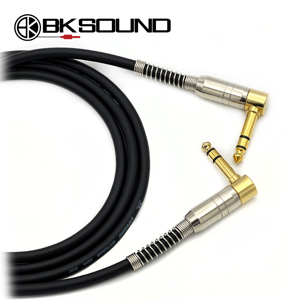 BK3030 양방향 골드팁 기역자 55 TRS 스테레오 케이블 국산고급BK케이블 제작케이블