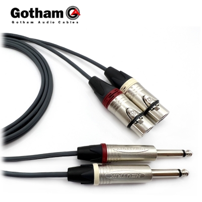 고담 GAC-2 Pair flat 뉴트릭 XLR(2P/암) - 55 TS(2P/모노) 2채널케이블