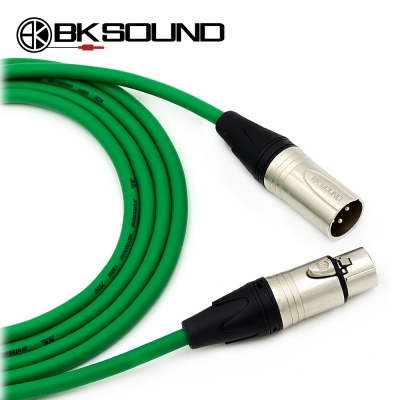 BK2020 초록 BK XLR(암)-XLR(수) 마이크케이블 제작케이블 국산 고급 BK케이블