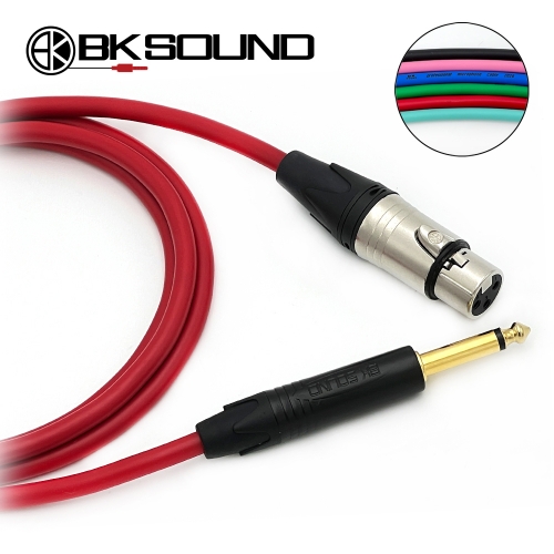 BK2020 컬러 BK XLR(암) - 골드팁 55 TS(모노) 마이크케이블 국산 고급BK케이블 제작케이블