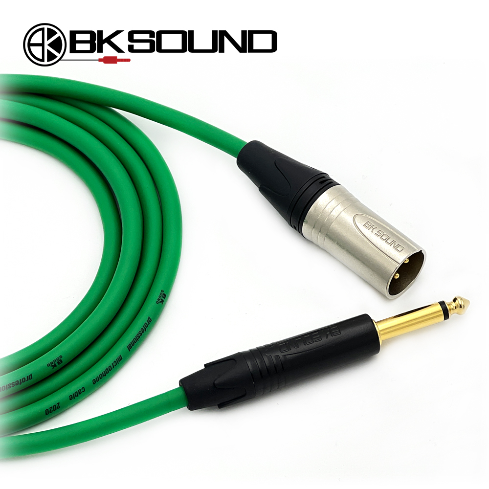 BK2020 초록 BK XLR(수) - 골드 55 TS(모노) 장비연결케이블 제작케이블 국산 고급 BK케이블 BK2020 초록 BK XLR(수) - 골드 55 TS(모노) 장비연결케이블 제작케이블 국산 고급 BK케이블