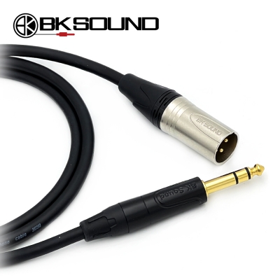 BK3030 BK XLR(수) - 골드팁 55 TRS(스테레오) 케이블 제작케이블 국산 고급 BK케이블