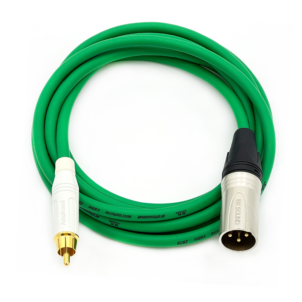 BK2020 초록 BK XLR(수) - 암페놀 RCA 케이블 커넥터색상변경 국산 고급 BK케이블