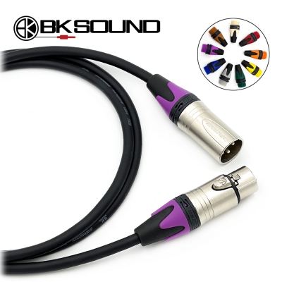 BK2020 뉴트릭 XLR(암) - XLR(수) 마이크케이블 제작케이블 국산 고급 BK케이블 컬러부싱선택