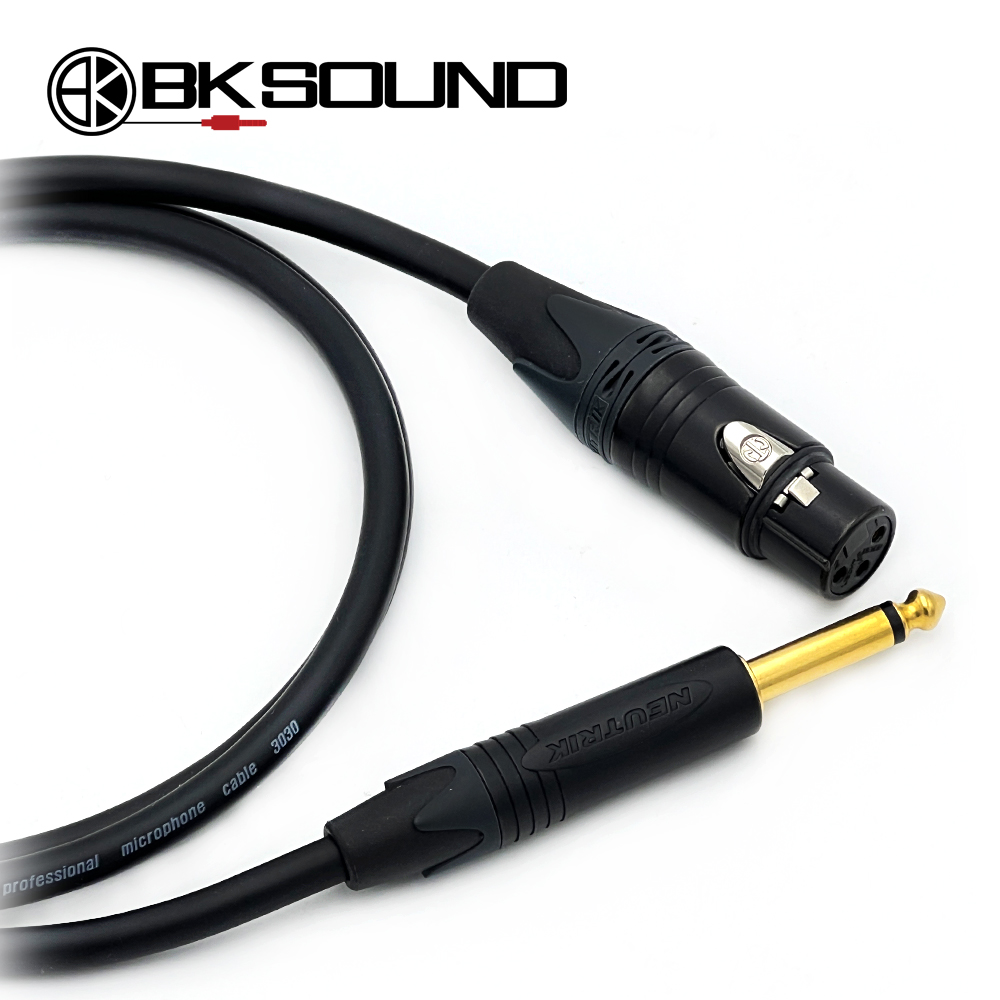 BK3030 뉴트릭 골드팁 XLR(암) - 골드팁 55 TS(모노) 마이크케이블 국산 고급 BK케이블