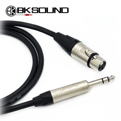 BK3030 BK XLR(암) - 니켈 55 TRS(스테레오) 케이블 국산 고급 BK케이블 제작케이블