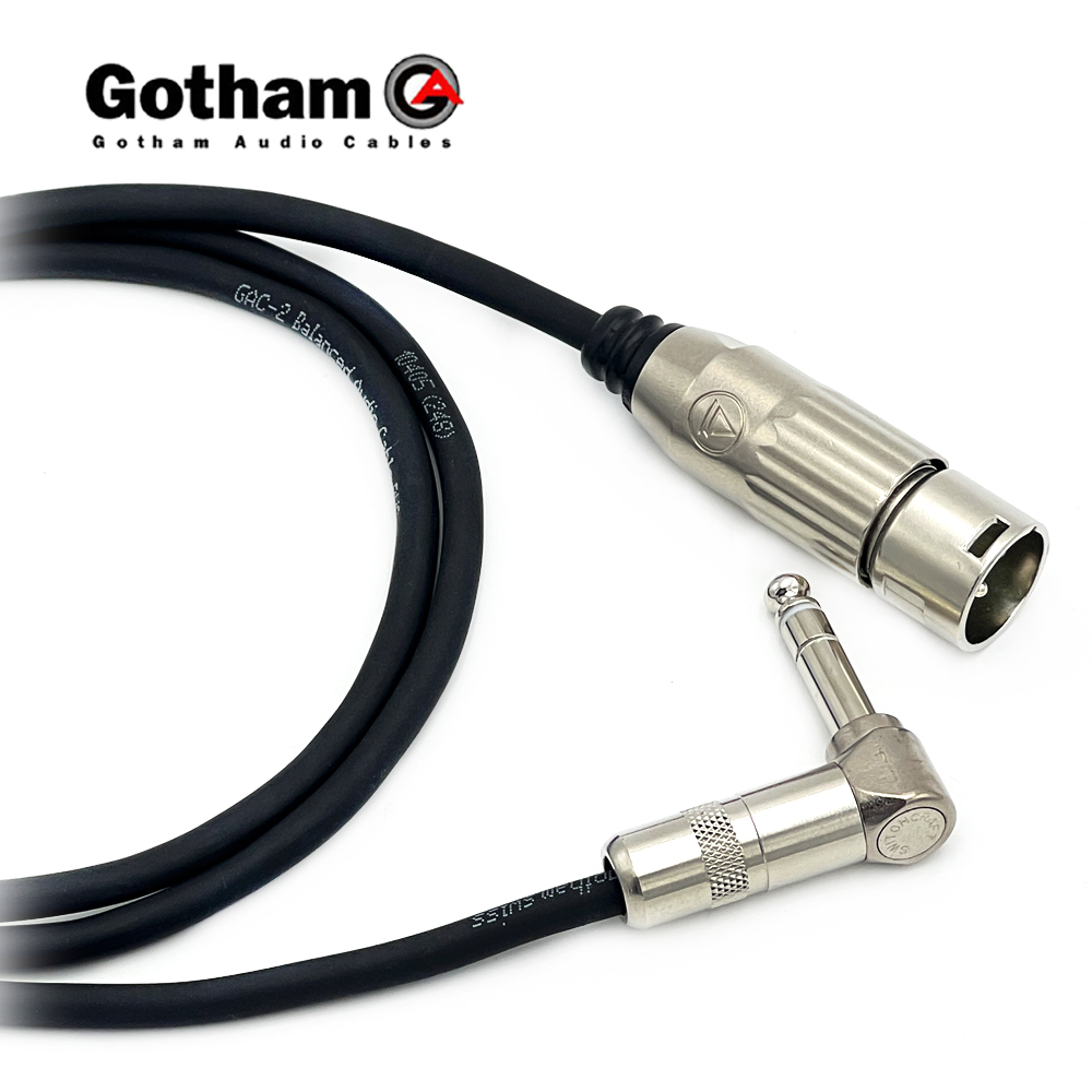 고담 GAC-2 스위치크래프트 XLR(수) - 기역자 55 TRS(스테레오) 케이블 제작케이블