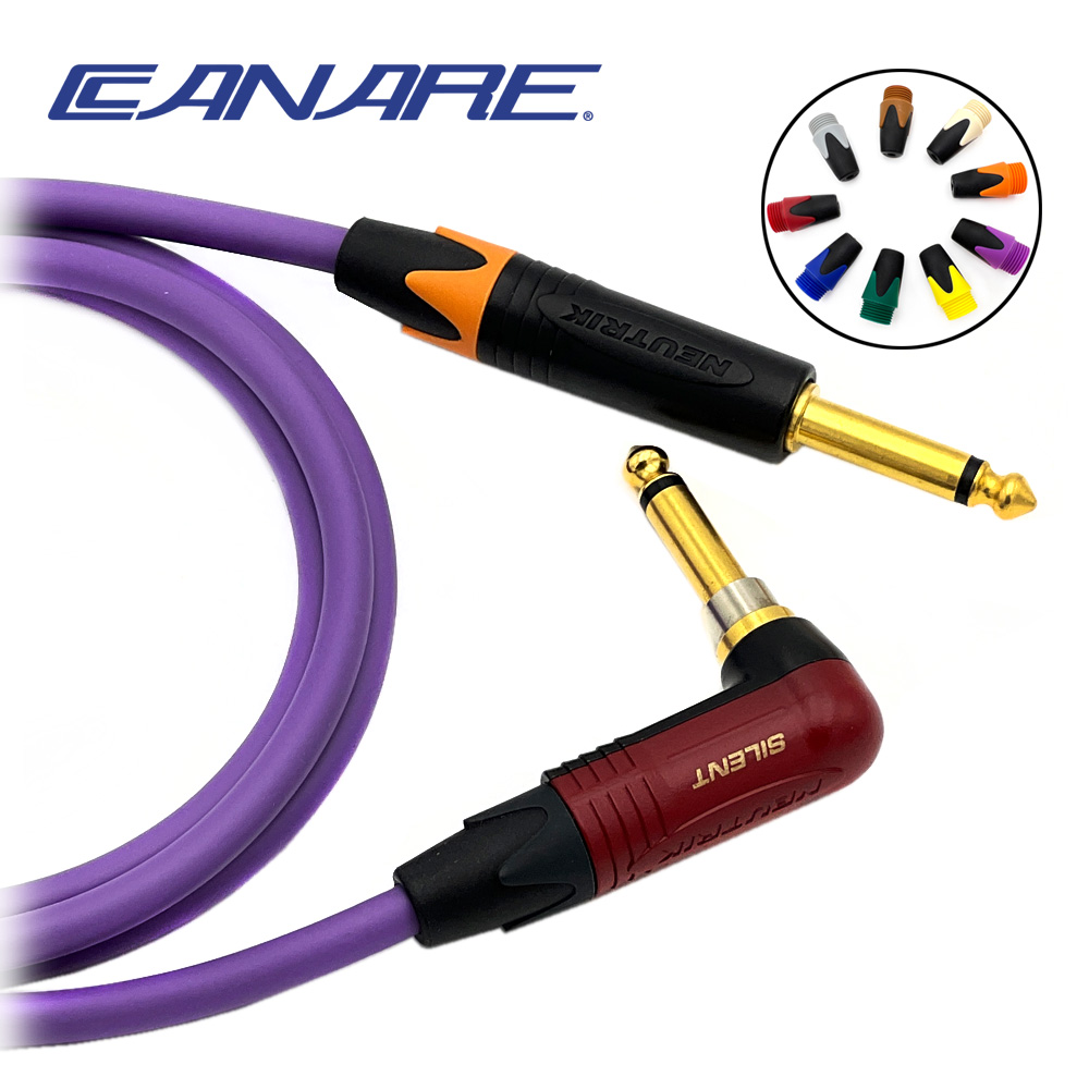 카나레 L-4E6S 퍼플 뉴트릭 기역자사일런트 - 골드 컬러부싱TS 악기케이블