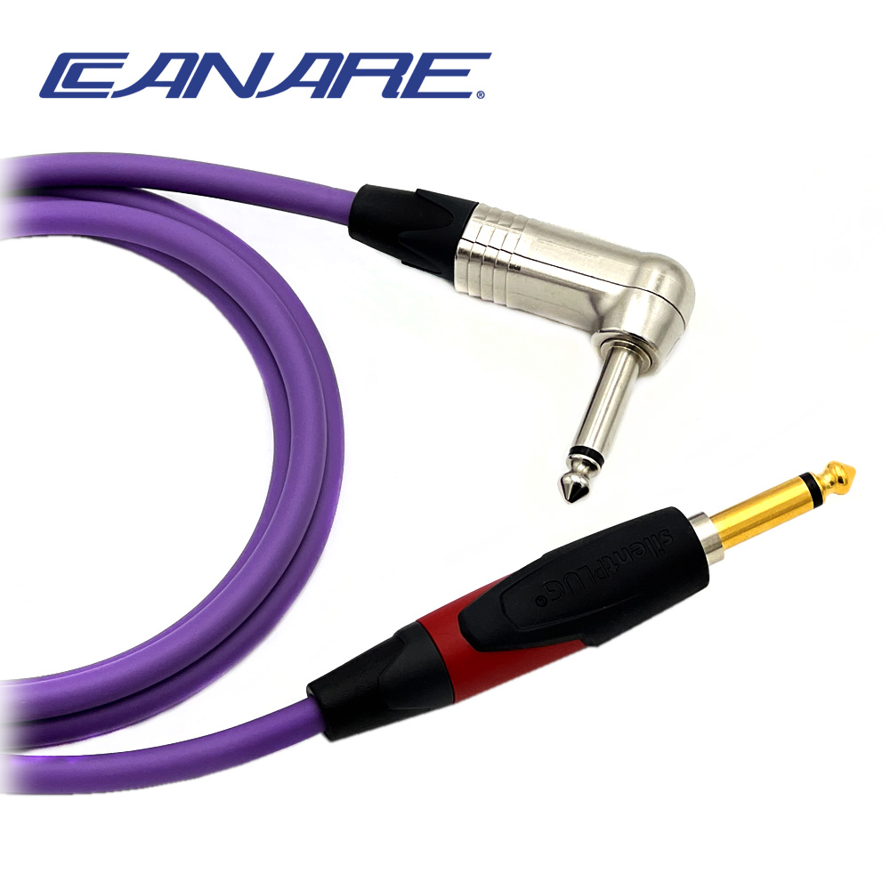 카나레 L-4E6S 퍼플 뉴트릭 일자 사일런트  - 기역자 니켈TS 악기케이블