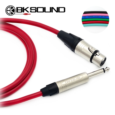 BK2020 컬러 BK XLR(암) - 니켈 55 TS(모노) 마이크케이블 고급국산BK케이블