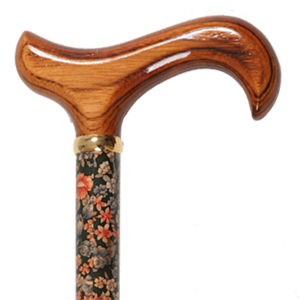 목재 꽃무늬 지팡이 영국 Classic canes (적갈색 꽃무늬)