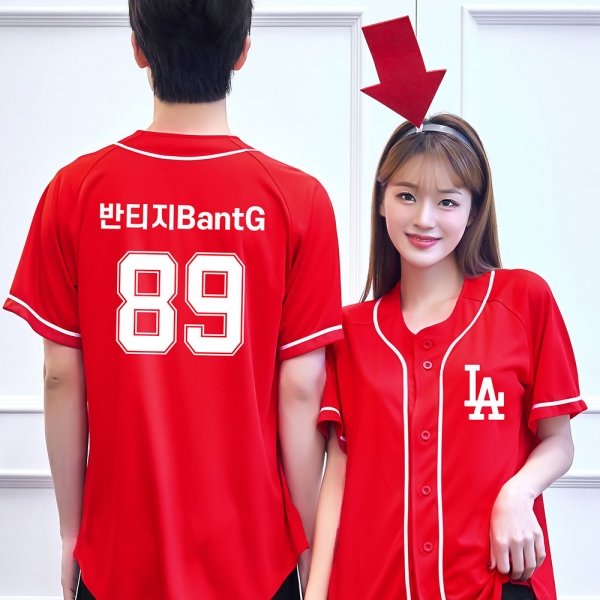 LA 야구반티 체육대회 야구복 레드 17L