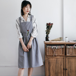 다름 원피스형 린넨 앞치마 / 가벼운앞치마 공방 카페