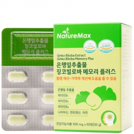 네이처맥스 은행잎추출물 징코빌로바 메모리 플러스 500mg x 60정