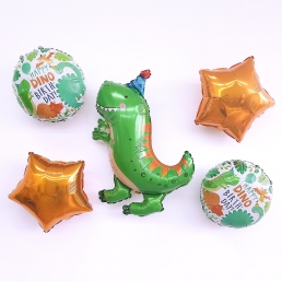 해피 디노 생일 세트 5P 캐릭터 공룡 파티 별 풍선 원형