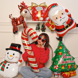 크리스마스 대형 풍선 6종 세트 파티 루돌프 트리 연말 산타 눈사람