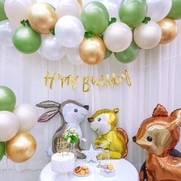 생일 홈 파티 세트 용품 은박 풍선 장식 가랜드 소품 동물