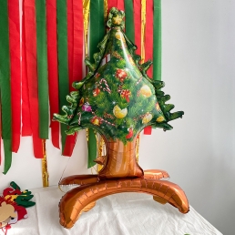 크리스마스 스탠딩 트리 풍선 홈 파티 장식 용품 은박 소품 연말 데코
