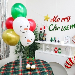 크리스마스 눈사람 풍선 스탠드 세트 홈 파티 장식 소품 용품 연말 데코 크롬골드