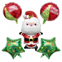 메리 크리스마스 은박 풍선 산타 5종 세트 홈 파티 장식 용품 데코 소품